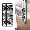White And Black Pisces Sign Print Refrigerator Handle Covers