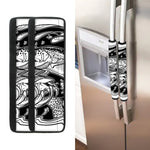 White And Black Pisces Sign Print Refrigerator Handle Covers