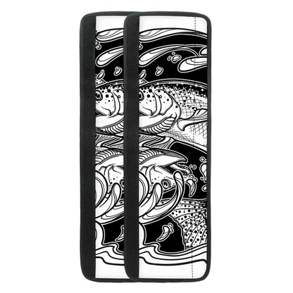 White And Black Pisces Sign Print Refrigerator Handle Covers