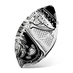 White And Black Pisces Sign Print Rugby Ball
