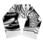 White And Black Pisces Sign Print Scarf