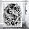 White And Black Pisces Sign Print Shower Curtain