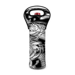 White And Black Pisces Sign Print Single Neoprene Wine Tote