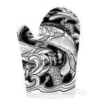 White And Black Pisces Sign Print Single Oven Mitt
