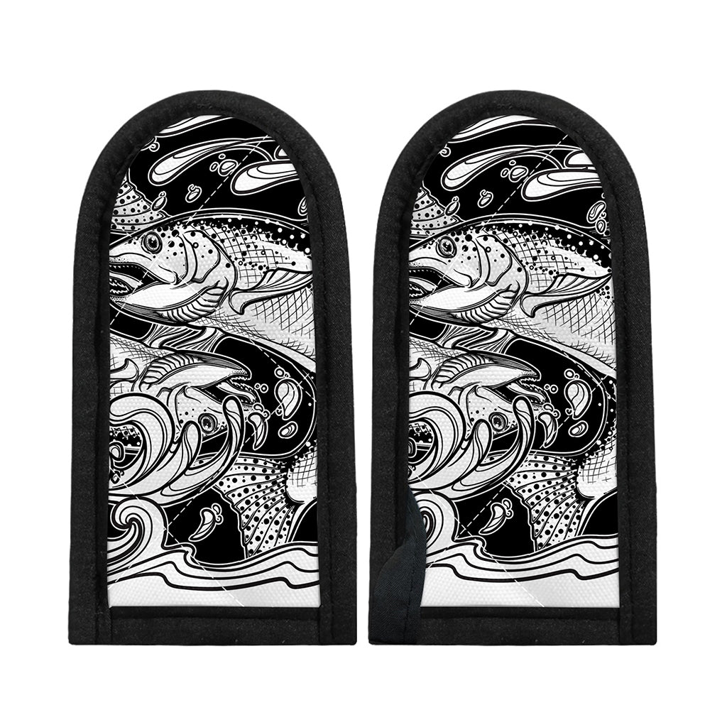 White And Black Pisces Sign Print Skillet Handle Cover