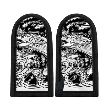 White And Black Pisces Sign Print Skillet Handle Cover