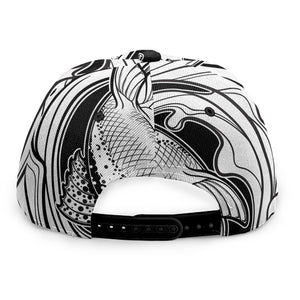 White And Black Pisces Sign Print Snapback Cap