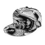 White And Black Pisces Sign Print Snapback Cap