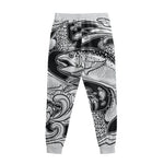 White And Black Pisces Sign Print Sweatpants