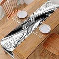 White And Black Pisces Sign Print Table Runner