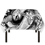 White And Black Pisces Sign Print Tablecloth