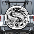 White And Black Pisces Sign Print Tire Cover