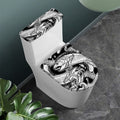 White And Black Pisces Sign Print Toilet Lid And Tank Cover Set