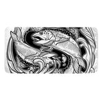 White And Black Pisces Sign Print Towel