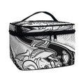 White And Black Pisces Sign Print Travel Makeup Bag