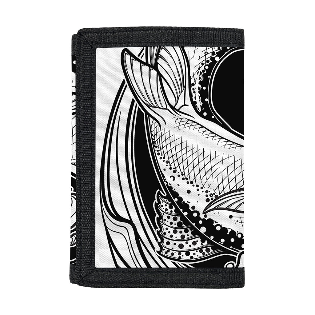 White And Black Pisces Sign Print Trifold Wallet