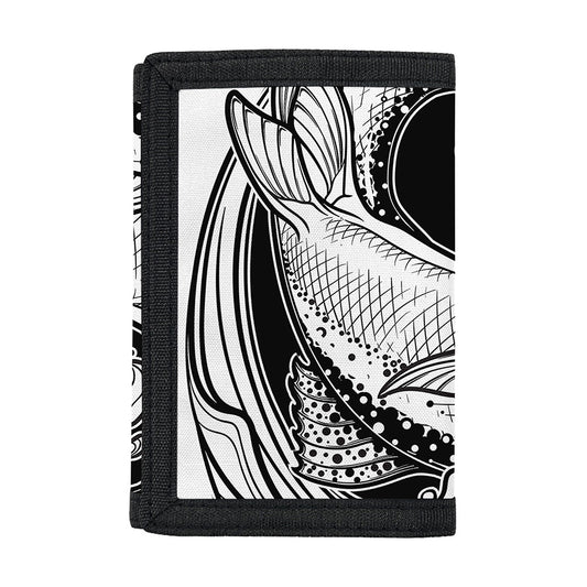 White And Black Pisces Sign Print Trifold Wallet
