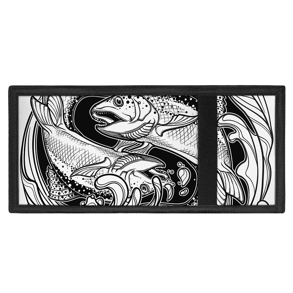 White And Black Pisces Sign Print Trifold Wallet