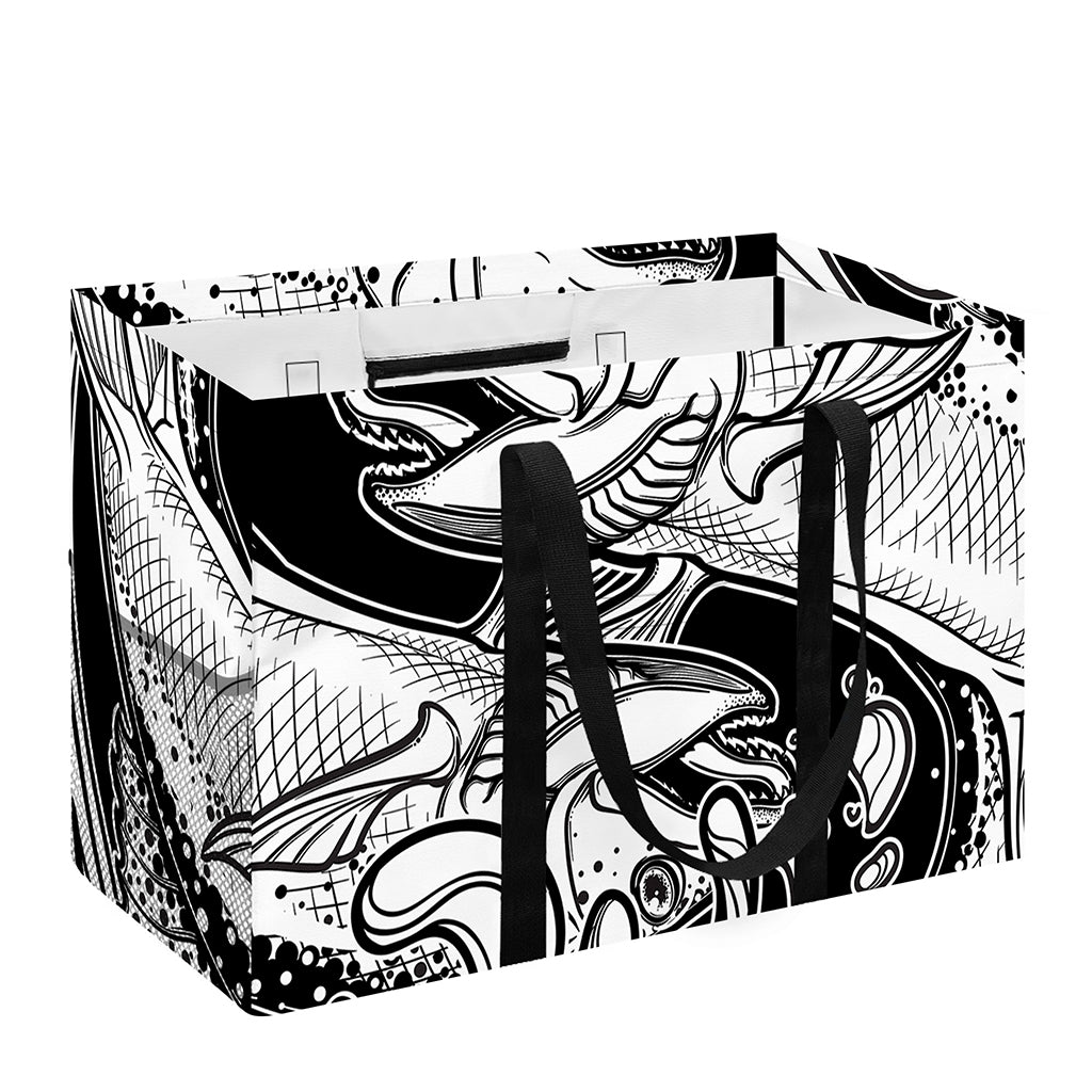 White And Black Pisces Sign Print Utility Tote Bag