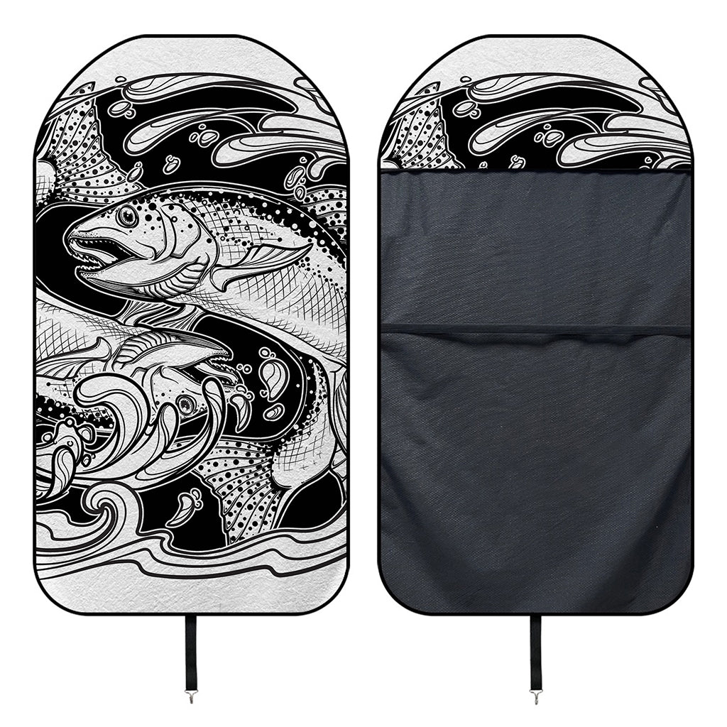 White And Black Pisces Sign Print Waterproof Car Seat Cover