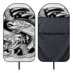 White And Black Pisces Sign Print Waterproof Car Seat Cover