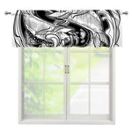 White And Black Pisces Sign Print Window Valance