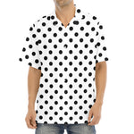 White And Black Polka Dot Pattern Print Aloha Shirt