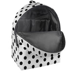White And Black Polka Dot Pattern Print Backpack