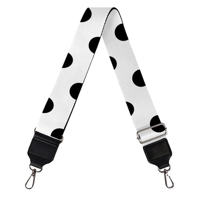 White And Black Polka Dot Pattern Print Bag Strap