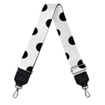White And Black Polka Dot Pattern Print Bag Strap