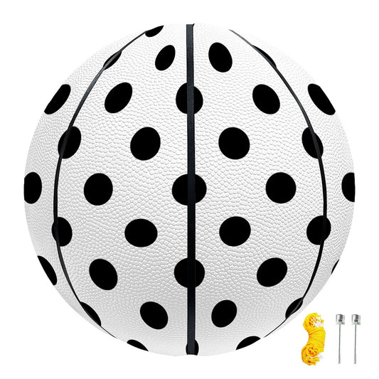White And Black Polka Dot Pattern Print Basketball