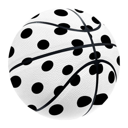 White And Black Polka Dot Pattern Print Basketball