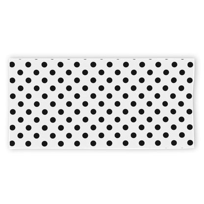 White And Black Polka Dot Pattern Print Beach Towel
