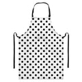 White And Black Polka Dot Pattern Print Bib Apron With Pocket