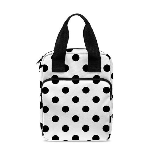 White And Black Polka Dot Pattern Print Bible Tote Bag