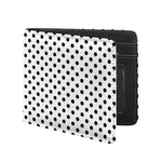 White And Black Polka Dot Pattern Print Bifold Wallet