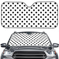 White And Black Polka Dot Pattern Print Car Windshield Sun Shade