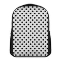 White And Black Polka Dot Pattern Print Casual Backpack