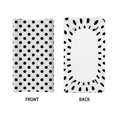 White And Black Polka Dot Pattern Print Changing Pad Cover