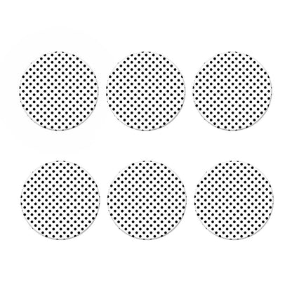 White And Black Polka Dot Pattern Print Coaster Set