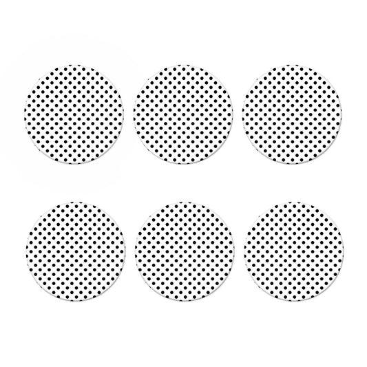 White And Black Polka Dot Pattern Print Coaster Set
