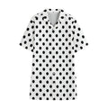 White And Black Polka Dot Pattern Print Cotton Hawaiian Shirt