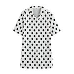 White And Black Polka Dot Pattern Print Cotton Hawaiian Shirt