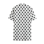 White And Black Polka Dot Pattern Print Cotton Hawaiian Shirt