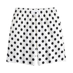 White And Black Polka Dot Pattern Print Cotton Shorts