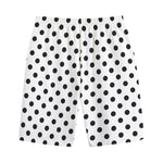 White And Black Polka Dot Pattern Print Cotton Shorts