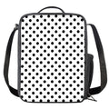 White And Black Polka Dot Pattern Print Crossbody Lunch Bag