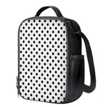 White And Black Polka Dot Pattern Print Crossbody Lunch Bag
