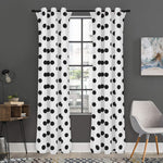 White And Black Polka Dot Pattern Print Curtain