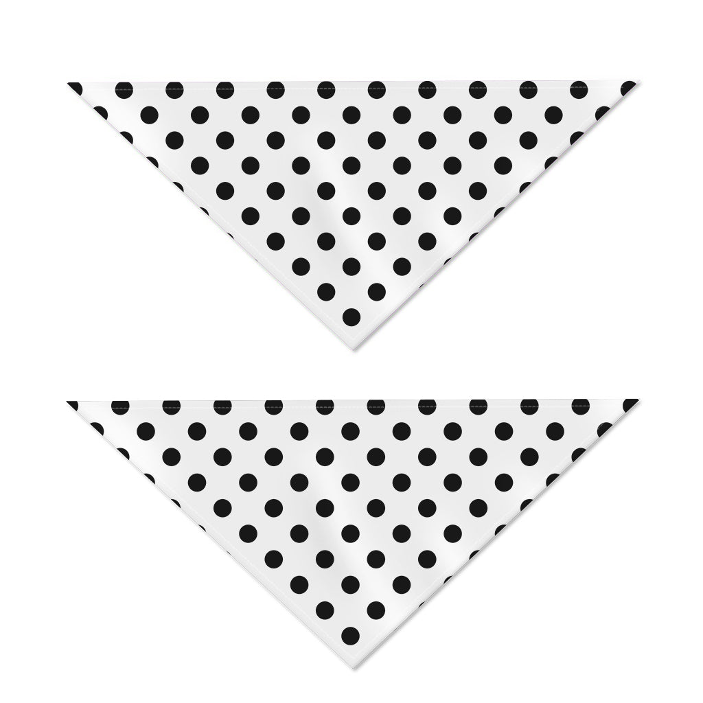 White And Black Polka Dot Pattern Print Dog Bandana